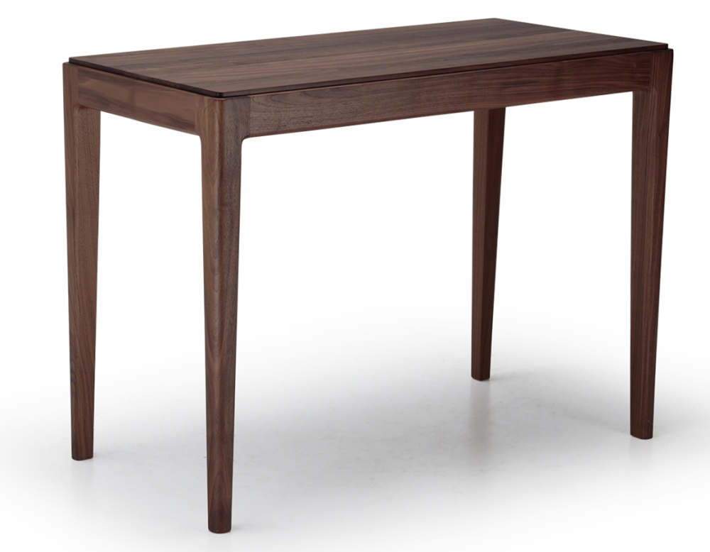 Console fixe en noyer sans tiroir teinte naturelle 100x40 cm