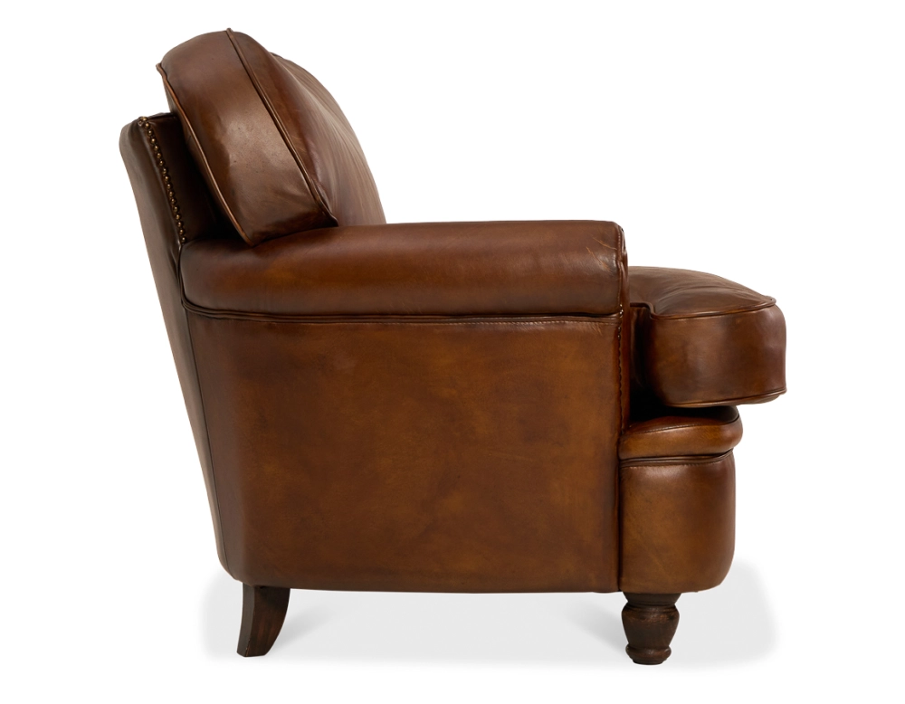 Fauteuil club cuir marron vintage Fauteuil club cuir marron vintage