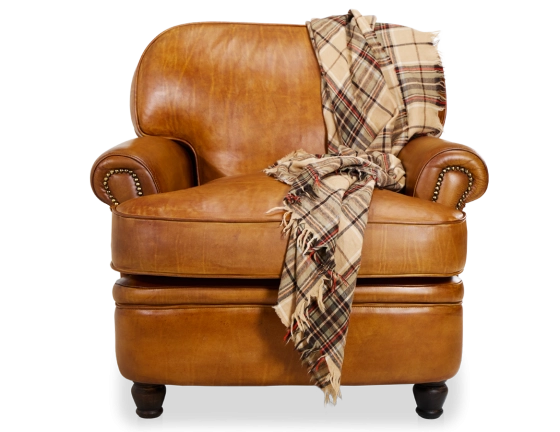 Fauteuil club cuir cognac