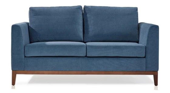 Canapé design 2,5 places tissu bleu jean