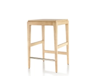 Taburete de bar de diseño H60 cm madera tinte natural asiento de madera