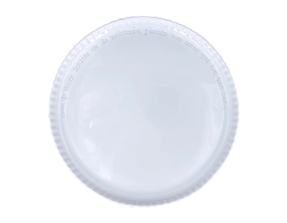 Plat rond avec message