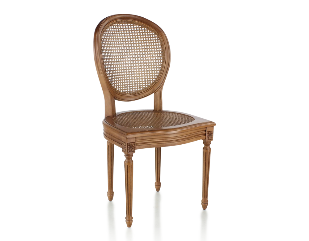 Chaise ancienne style Louis XVI bois teinte ancienne assise et dossier cannés Chaise ancienne style Louis XVI bois teinte ancienne assise et dossier cannés