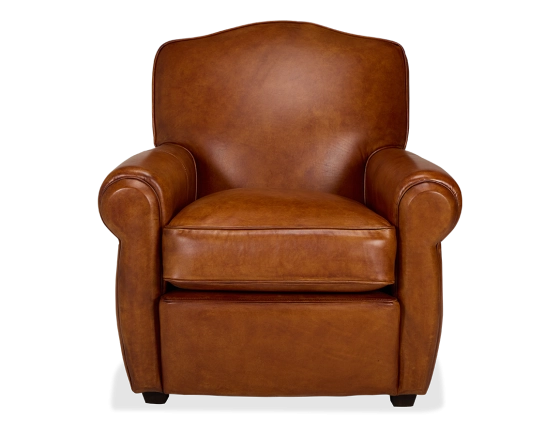 Fauteuil club cuir marron clair