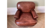 Fauteuil club cuir marron vintage Fauteuil club cuir marron vintage