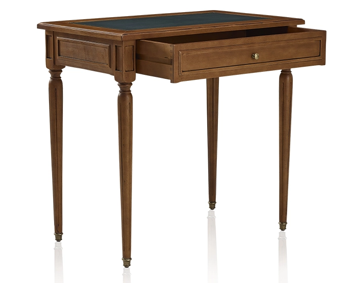 Bureau ancien style Louis XVI plateau cuir vert L80 cm Bureau ancien style Louis XVI plateau cuir vert L80 cm