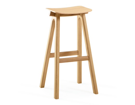Tabouret de bar en chêne H80 cm bois teinte naturelle