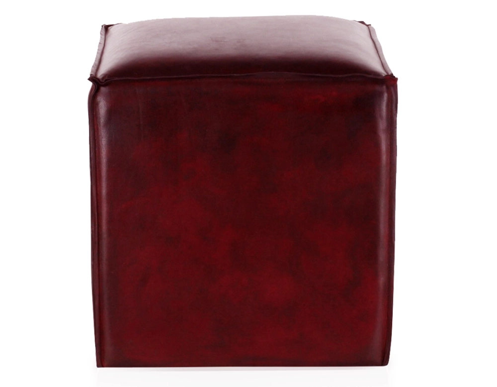 Pouf cuir rouge carmin Pouf cuir rouge carmin