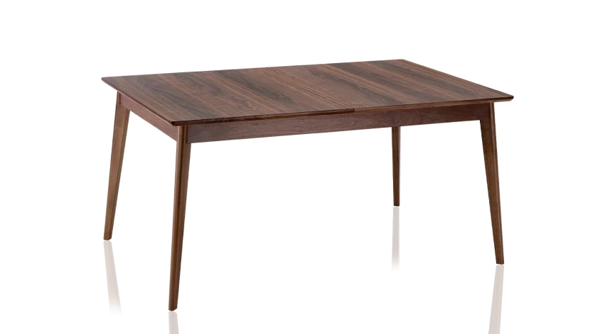 Table salle à manger en noyer teinte naturelle plateau bois 140x90 cm