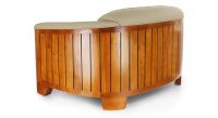 2 seater wooden and leather club sofa beige 2 seater wooden and leather club sofa beige