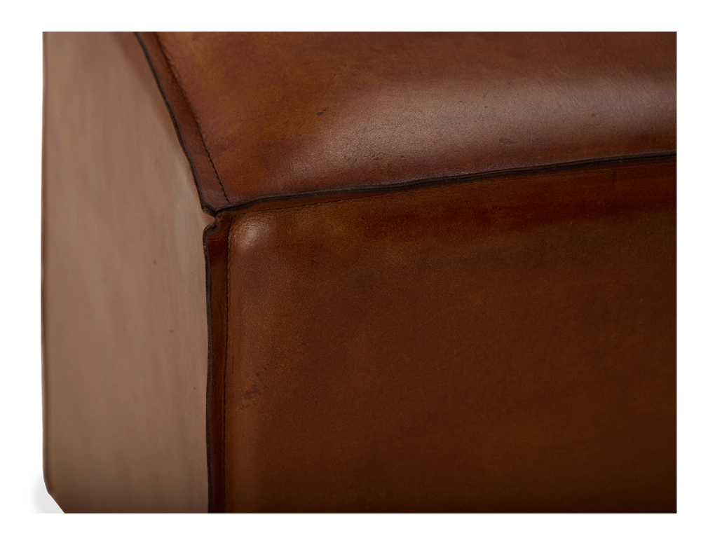 Pouf cuir marron clair Pouf cuir marron clair
