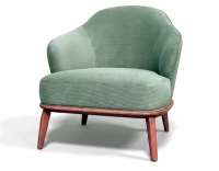 Fauteuil design tissu velours côtelé vert forêt