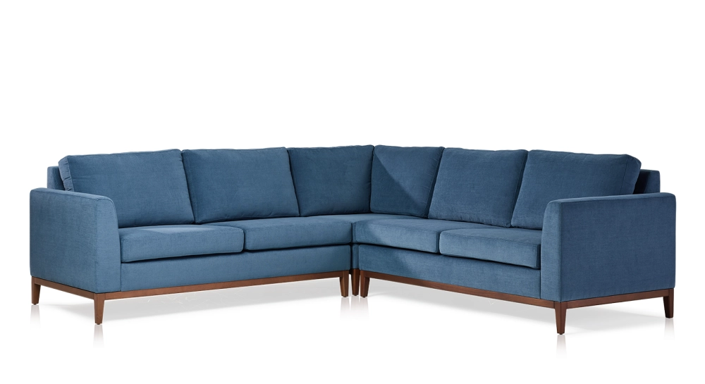 Module droit 2 places tissu bleu jean Module droit 2 places tissu bleu jean