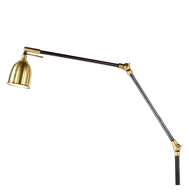 Black and gold articulated floor lamp Black and gold articulated floor lamp