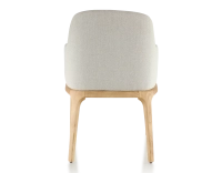 Chaise design avec accoudoirs bois teinte naturelle et tissu beige naturel Chaise design avec accoudoirs bois teinte naturelle et tissu beige naturel