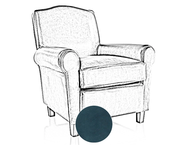 Fauteuil club cuir bleu Fauteuil club cuir bleu