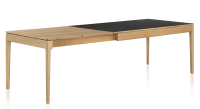Table extensible 8 à 14 personnes en chêne et céramique allonges bois avec bois teinte naturelle et plateau céramique effet ardoise 210x100 cm Table extensible 8 à 14 personnes en chêne et céramique allonges bois avec bois teinte naturelle et plateau céramique effet ardoise 210x100 cm