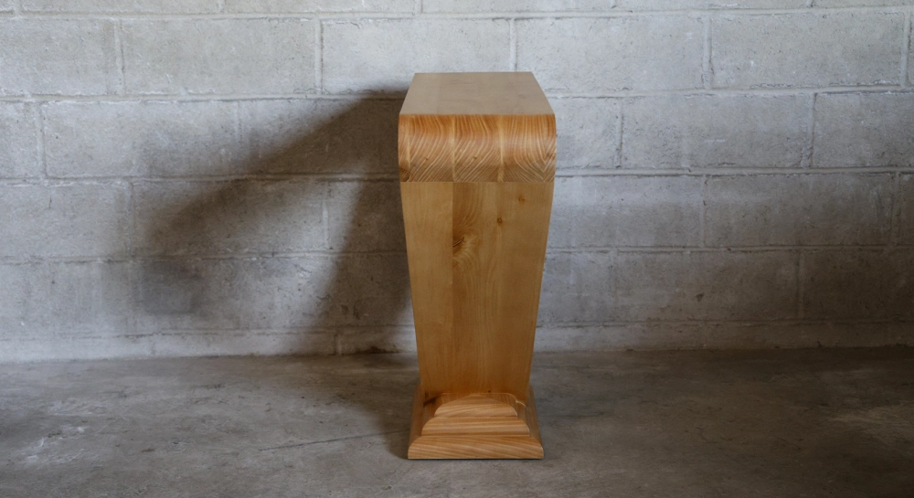 Consola art déco de dos cajones madera en tinte natural