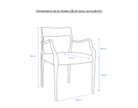 Chaise scandinave avec accoudoirs bois teinte noyer assise tissu velours bleu pétrole Chaise scandinave avec accoudoirs bois teinte noyer assise tissu velours bleu pétrole