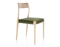 Scandinavian chair natural wood stain olive green fabric seat Scandinavian chair natural wood stain olive green fabric seat