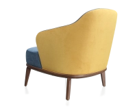 Fauteuil design tissu jaune et bleu jean Fauteuil design tissu jaune et bleu jean