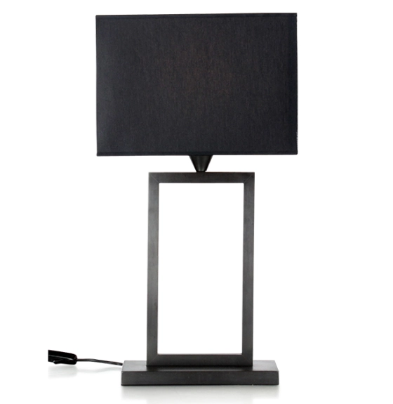 Lampe sur pied double noire abat jour noir