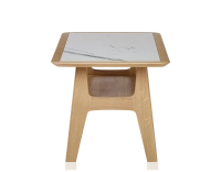Table basse rectangulaire en chêne et céramique avec bois teinte naturelle plateau céramique effet marbre blanc 100x50 cm Table basse rectangulaire en chêne et céramique avec bois teinte naturelle plateau céramique effet marbre blanc 100x50 cm