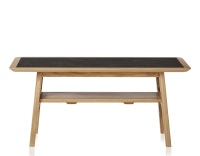 Rectangular coffee table in oak and ceramic with natural stained wood, slate effect ceramic top 100x50 cm Rectangular coffee table in oak and ceramic with natural stained wood, slate effect ceramic top 100x50 cm