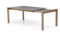 Table extensible 8 à 12 personnes en chêne et céramique allonges céramique bois teinte naturelle et céramique effet terrazzo gris 160x100 cm Table extensible 8 à 12 personnes en chêne et céramique allonges céramique bois teinte naturelle et céramique effet terrazzo gris 160x100 cm
