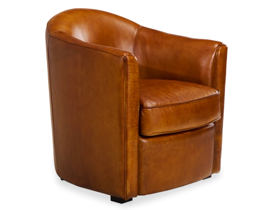 Leather club armchair cognac