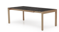 Table extensible 8 à 12 personnes en chêne et céramique allonges céramique bois teinte naturelle et céramique effet marbre gris 160x100 cm Table extensible 8 à 12 personnes en chêne et céramique allonges céramique bois teinte naturelle et céramique effet marbre gris 160x100 cm