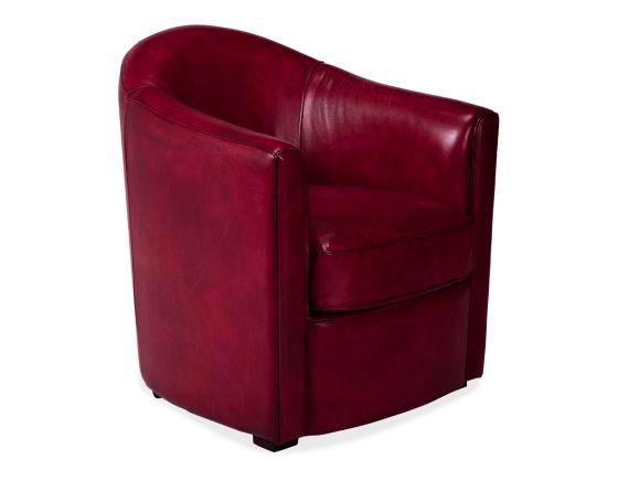 Fauteuil club cuir rouge carmin