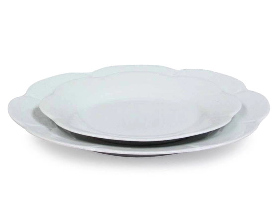 Assiette à dessert blanche porcelaine de Limoges lot de 6
