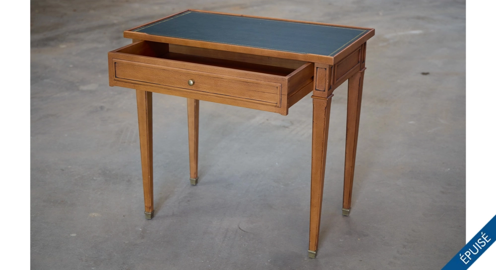 Bureau ancien style directoire plateau cuir vert l80 cm Bureau ancien style directoire plateau cuir vert l80 cm
