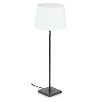 Black bedside lamp with straight lampshade Black bedside lamp with straight lampshade