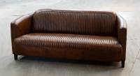 Canapé club cuir 3 places marron vintage Canapé club cuir 3 places marron vintage