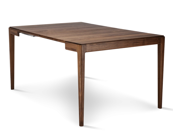 Walnut extending console table with 2 extension leaves natural tint 100X50 cm