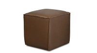 Pouf cuir de vachette noisette