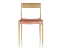 Scandinavian chair wood stained natural seat pale pink velvet fabric Scandinavian chair wood stained natural seat pale pink velvet fabric