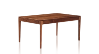 Table salle à manger 6 personnes en noyer teinte naturelle plateau bois 140x100 cm Table salle à manger 6 personnes en noyer teinte naturelle plateau bois 140x100 cm