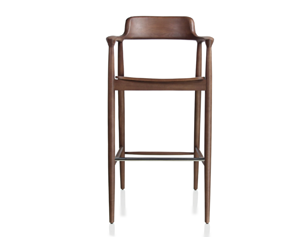 Tabouret de bar h80 cm bois teinte noyer Tabouret de bar h80 cm bois teinte noyer