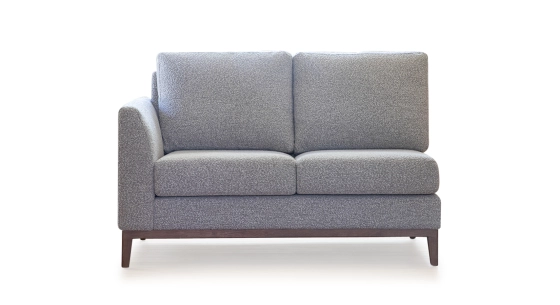 Module gauche 3 places tissu bouclé taupe clair