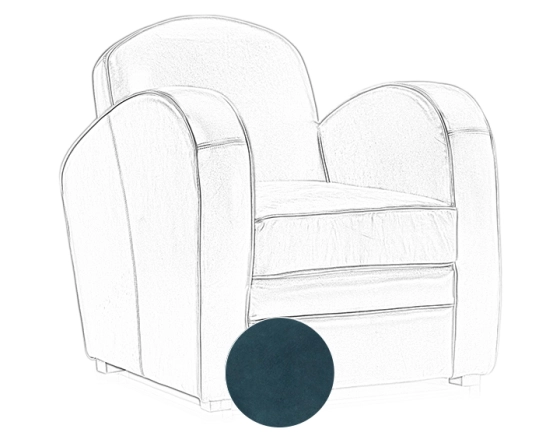 Fauteuil club cuir bleu