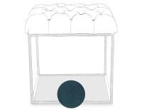 Pouf Chesterfield cuir bleu Pouf Chesterfield cuir bleu