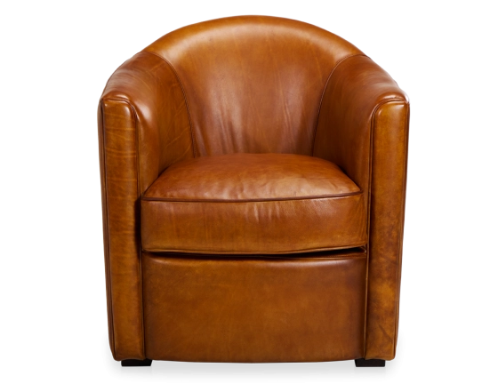 Fauteuil club cuir cognac