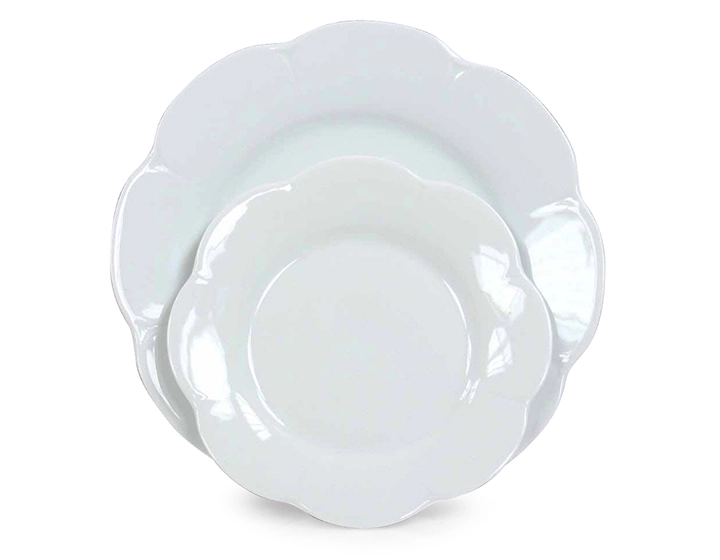 Assiette plate blanche porcelaine de Limoges lot de 6 Assiette plate blanche porcelaine de Limoges lot de 6