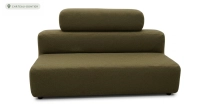 Antique 3 seater sofa tissu en laine bouillie marron