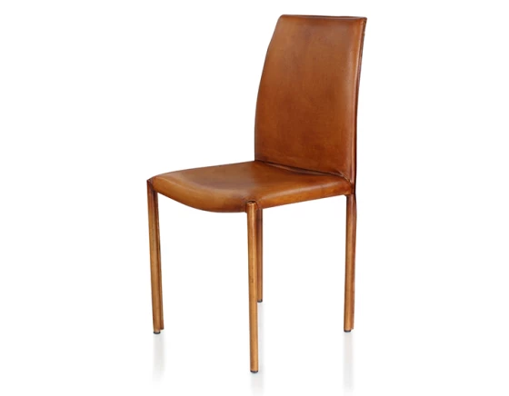 Chaise vintage cuir marron clair