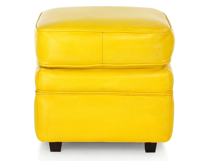 Pouf cuir jaune Pouf cuir jaune