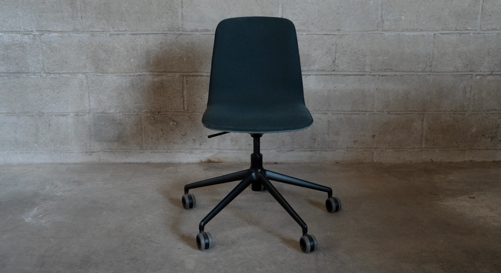 Office chair with 5 branches assise tissu bi couleur vert